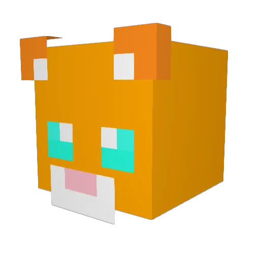 Fluffy2468 Minecraft avatar head, 3D render