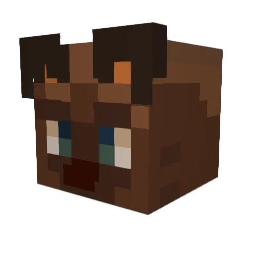 FluffyBandit Minecraft avatar head, 3D render