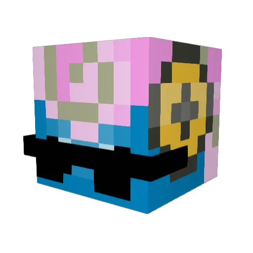 FluffyBunnz Minecraft avatar head, 3D render