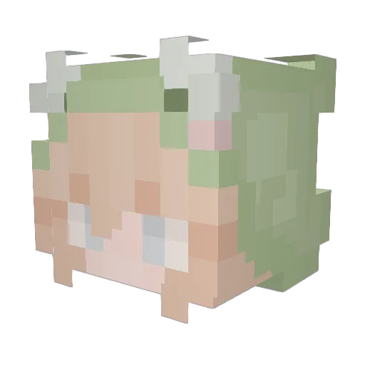 FluffyCakee Minecraft avatar head, 3D render