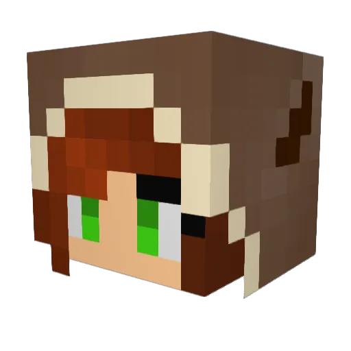 FluffyCookie14 Minecraft avatar head, 3D render