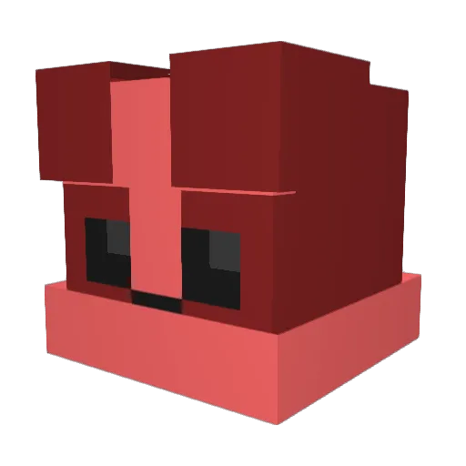 FluffyCute Minecraft avatar head, 3D render