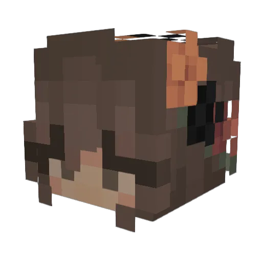 FluffyDaQueen Minecraft avatar head, 3D render