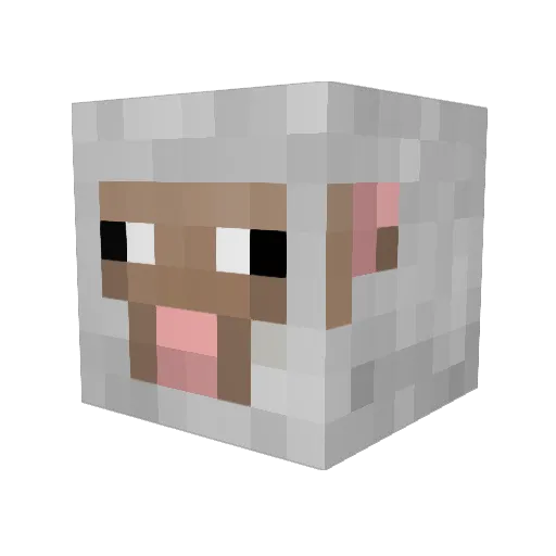 FluffyDaSheep Minecraft avatar head, 3D render