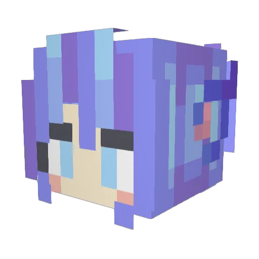 FluffyDarts Minecraft avatar head, 3D render