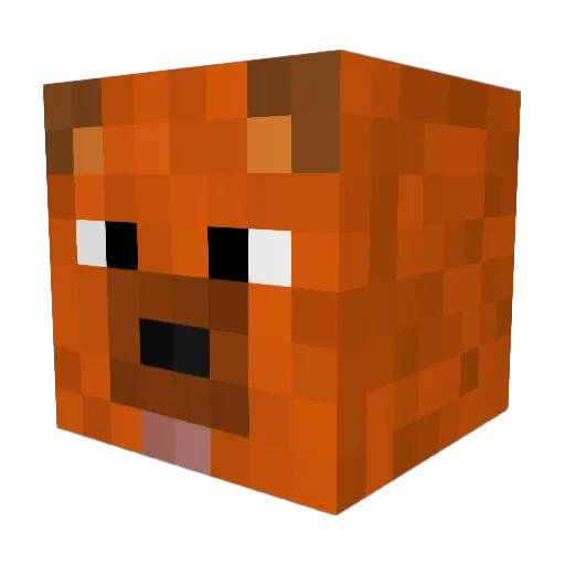 FluffyDog23 Minecraft avatar head, 3D render