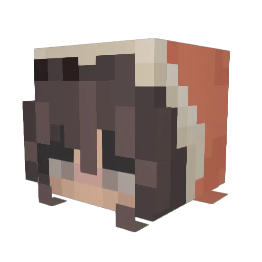 FluffyFoxGirl Minecraft avatar head, 3D render