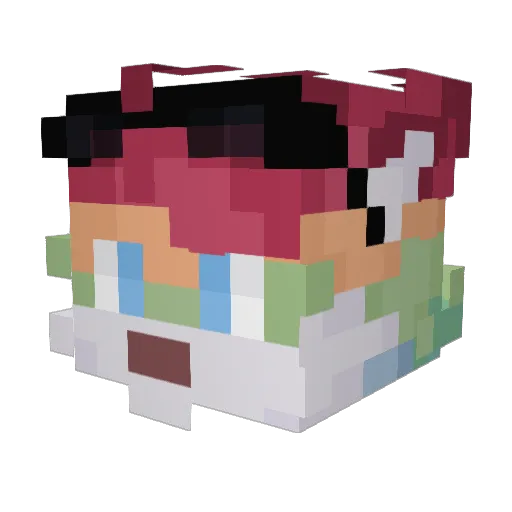 FluffyFoxNoodle Minecraft avatar head, 3D render