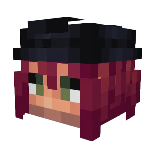 FluffyKitty345 Minecraft avatar head, 3D render