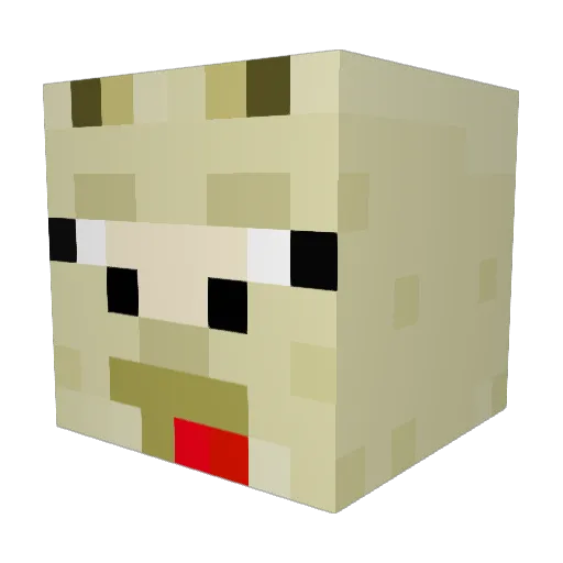 FluffyLlamaGod13 Minecraft avatar head, 3D render