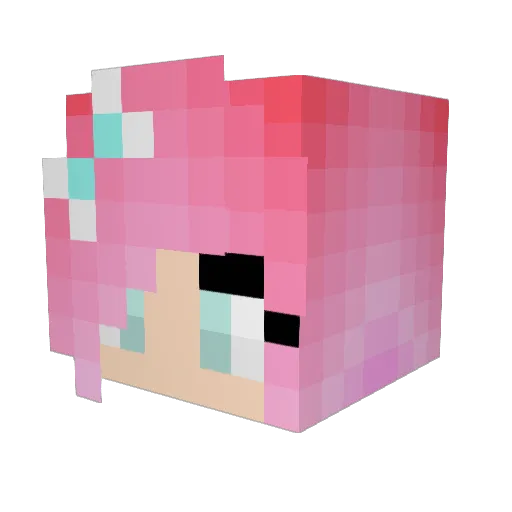 FluffyPinkPillow Minecraft avatar head, 3D render