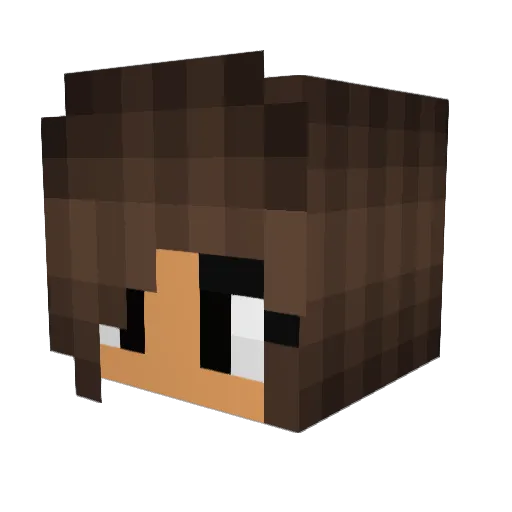 FluffySnowflake Minecraft avatar head, 3D render
