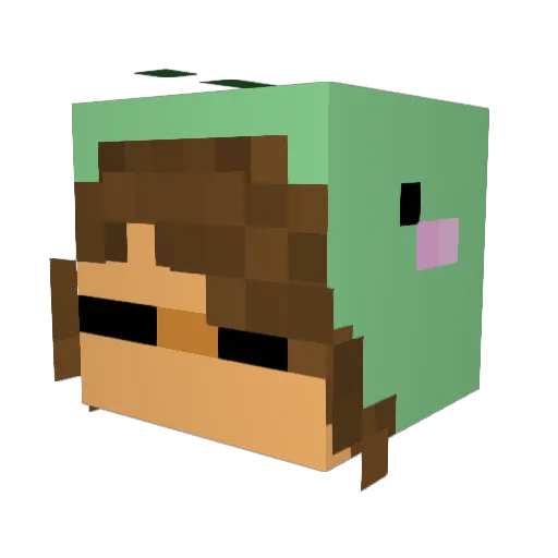 FluffySpirit Minecraft avatar head, 3D render