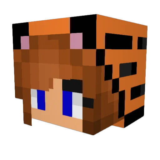FluffyTiger1 Minecraft avatar head, 3D render