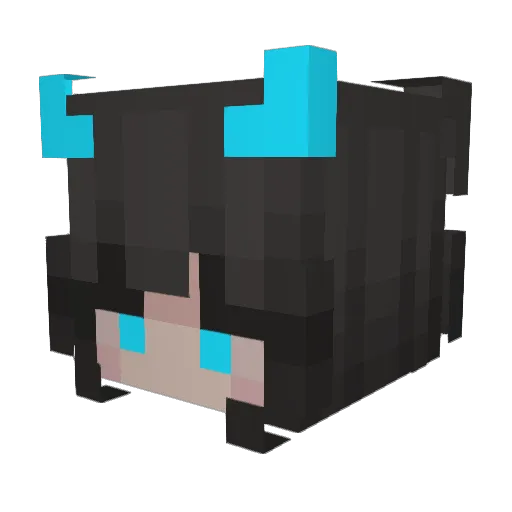 FluffyZombi Minecraft avatar head, 3D render