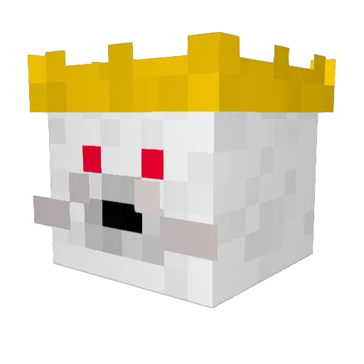 Fluffybunnyking Minecraft avatar head, 3D render
