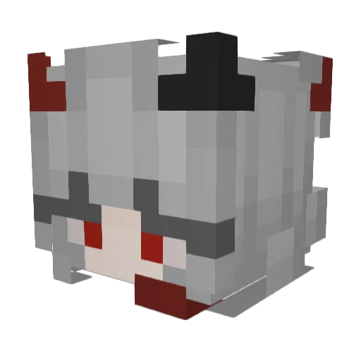 Fluffycorns Minecraft avatar head, 3D render