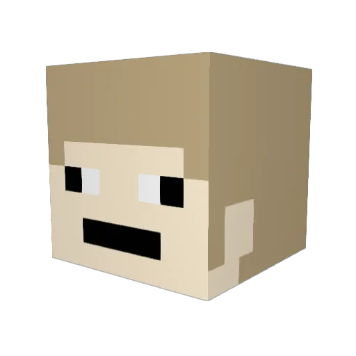 Fluffyisagod Minecraft avatar head, 3D render