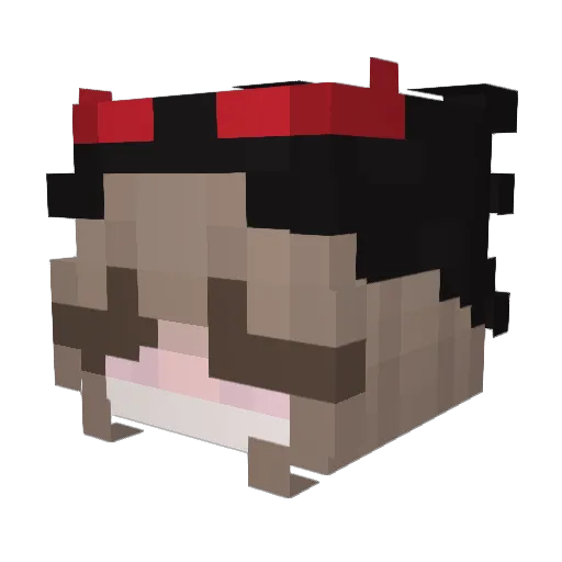 Fluffymole7 Minecraft avatar head, 3D render