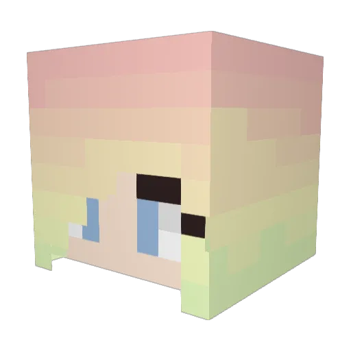 FluffynCute Minecraft avatar head, 3D render
