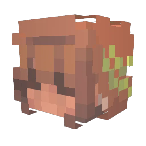 Fluffypotato15 Minecraft avatar head, 3D render