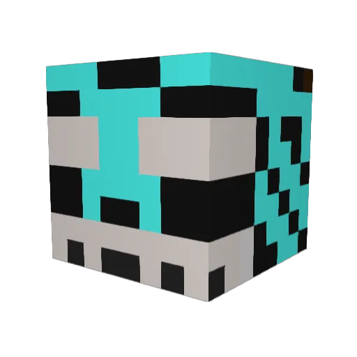 FluffytePenguin Minecraft avatar head, 3D render
