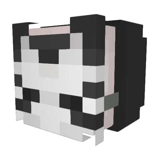 Fluffytoothless Minecraft avatar head, 3D render