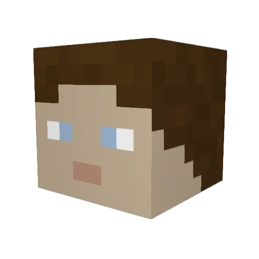 Fluffzorz Minecraft avatar head, 3D render