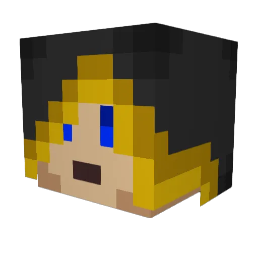 Flufy179 Minecraft avatar head, 3D render