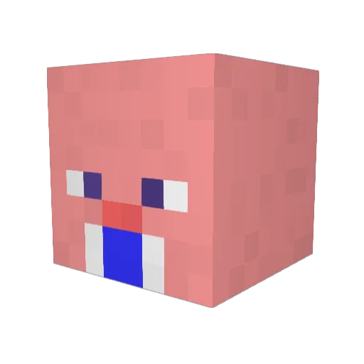 FlufyMonster Minecraft avatar head, 3D render