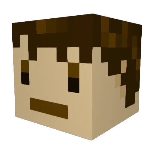 Fluglehorn Minecraft avatar head, 3D render