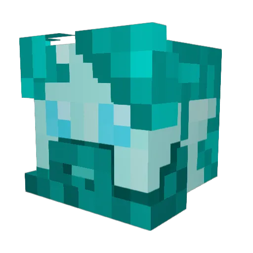 Flugreptil Minecraft avatar head, 3D render