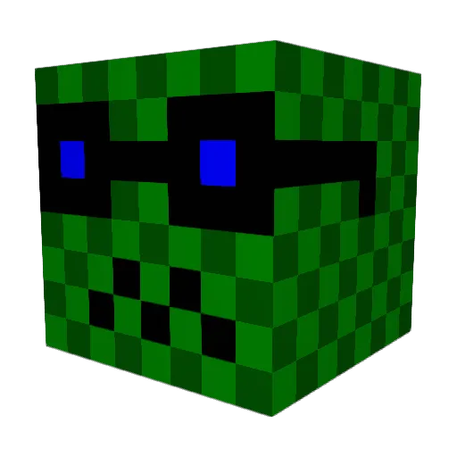 Fluidimors Minecraft avatar head, 3D render