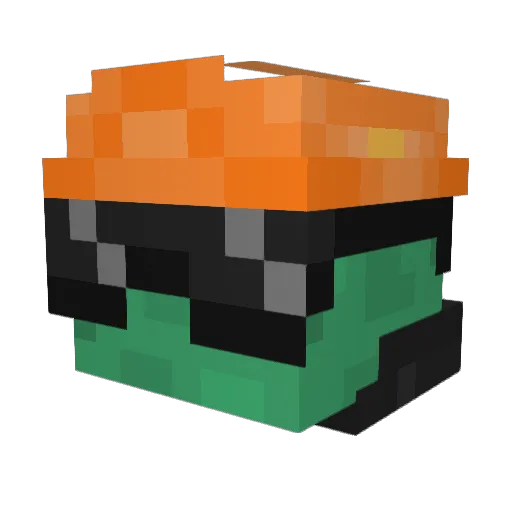 FlukRJN Minecraft avatar head, 3D render