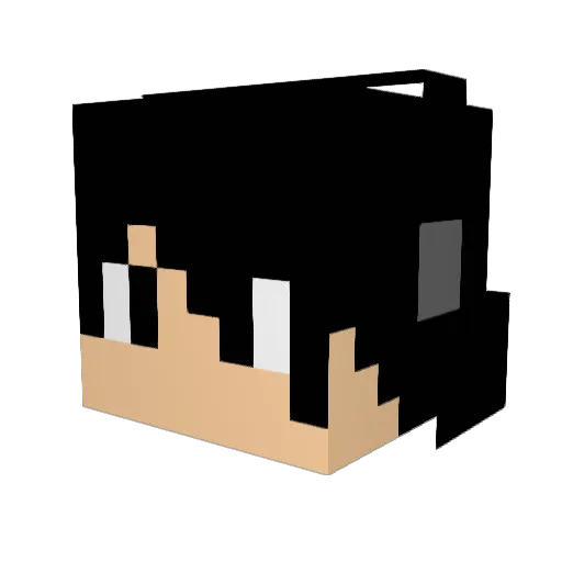 Flukky Minecraft avatar head, 3D render