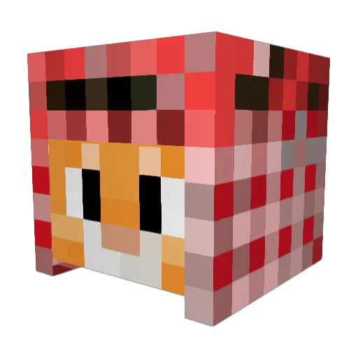 FlummerDakke Minecraft avatar head, 3D render