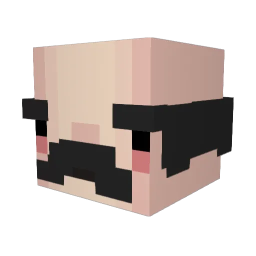 Flummoxa Minecraft avatar head, 3D render