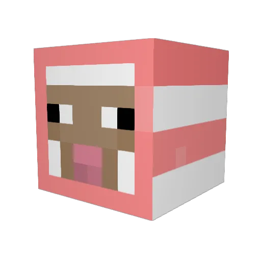 FlumpSheep Minecraft avatar head, 3D render