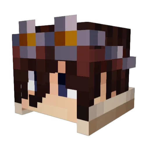 Fluo_Panda Minecraft avatar head, 3D render