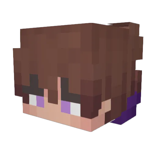 Fluoo Minecraft avatar head, 3D render