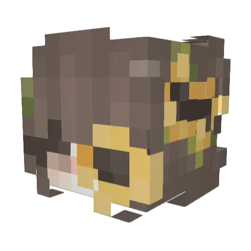Fluorobun Minecraft avatar head, 3D render