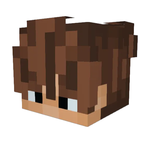 Fluquna Minecraft avatar head, 3D render