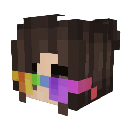 FluriHeart Minecraft avatar head, 3D render
