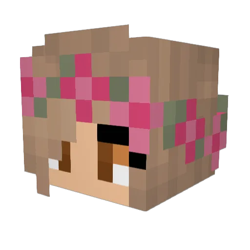 Flurina Minecraft avatar head, 3D render
