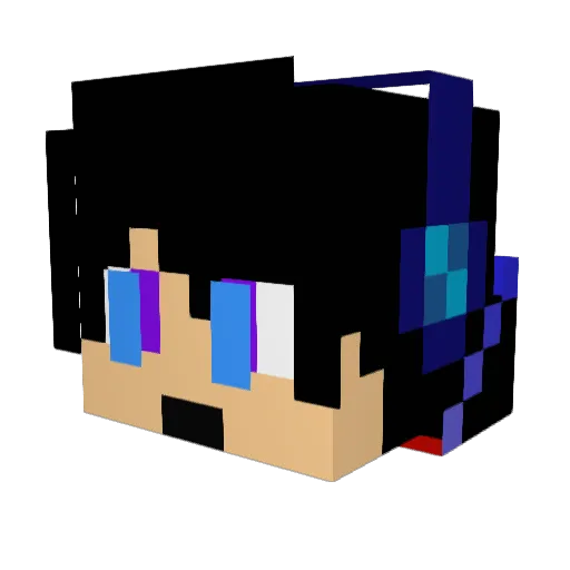 Fluron Minecraft avatar head, 3D render
