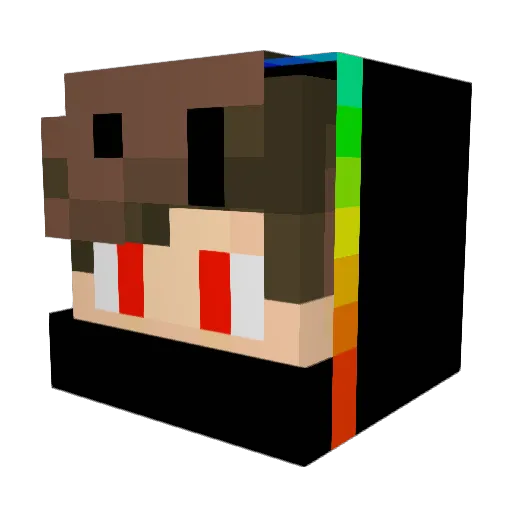 FlushedDown Minecraft avatar head, 3D render