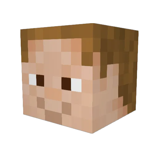 Flushs Minecraft avatar head, 3D render