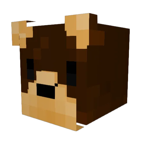 Flutonus Minecraft avatar head, 3D render