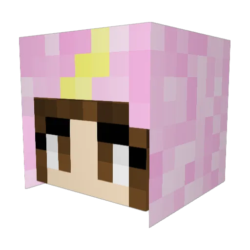 FlutterMimmi Minecraft avatar head, 3D render
