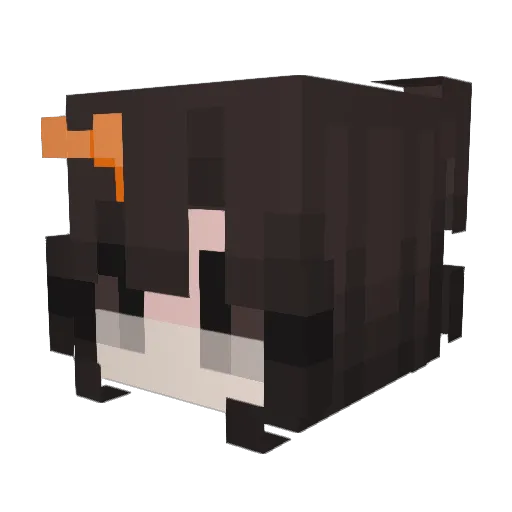 Flutterapple Minecraft avatar head, 3D render